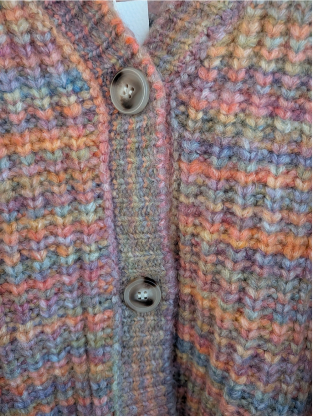 Jessica Simpson NWT Multicolor Cropped Cardigan Sweater Size L Chunky Knit Y2K - Picture 4 of 9
